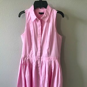 Ann Taylor pink A-line pleated dress